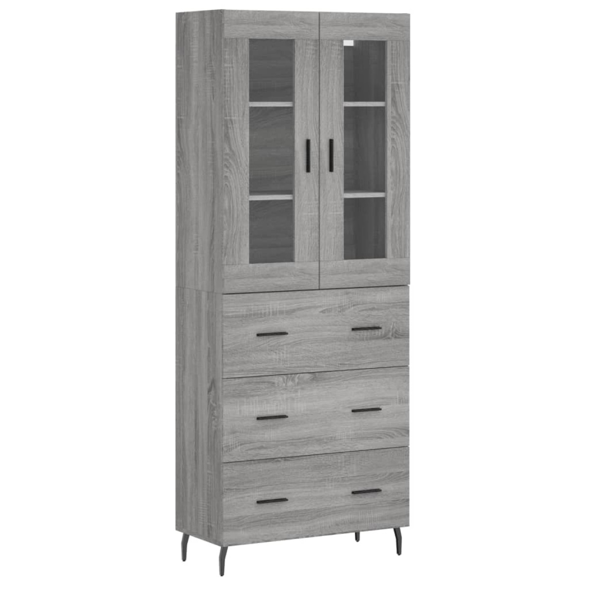 vidaXL Ντουλάπι Γκρι Sonoma 69,5 x 34 x 180 εκ. Επεξεργασμένο Ξύλο