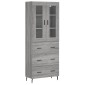 vidaXL Ντουλάπι Γκρι Sonoma 69,5 x 34 x 180 εκ. Επεξεργασμένο Ξύλο