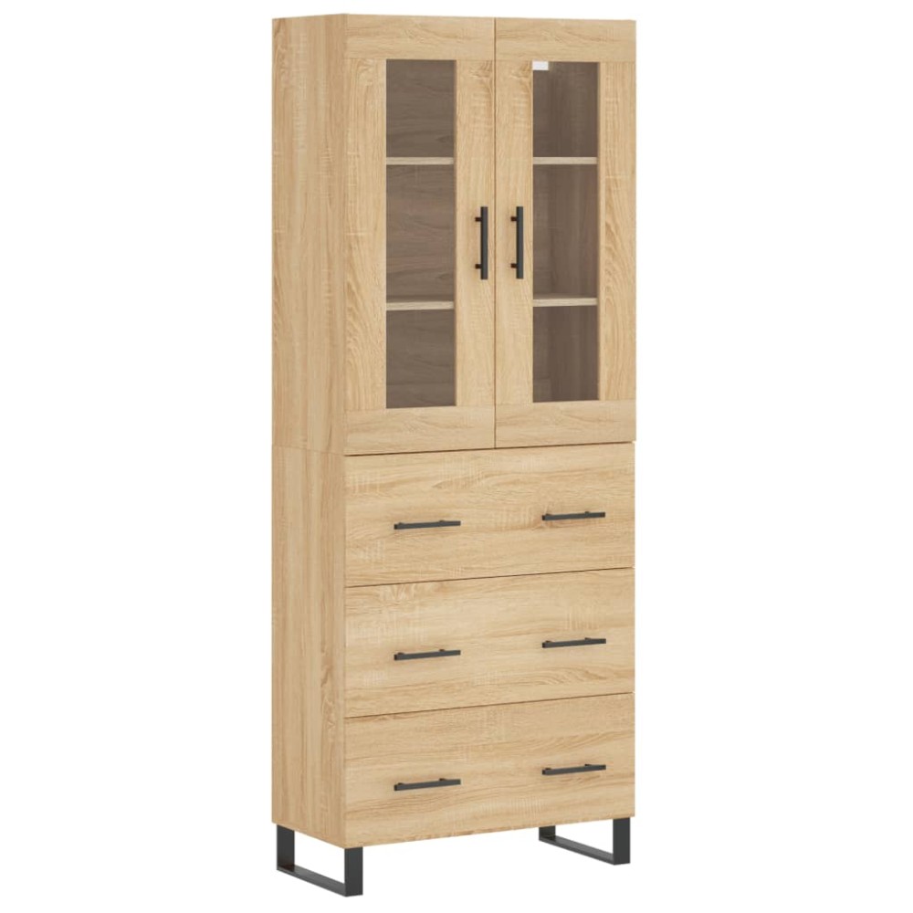 vidaXL Ντουλάπι Sonoma δρυς 69,5 x 34 x 180 εκ. από Επεξεργασμένο Ξύλο