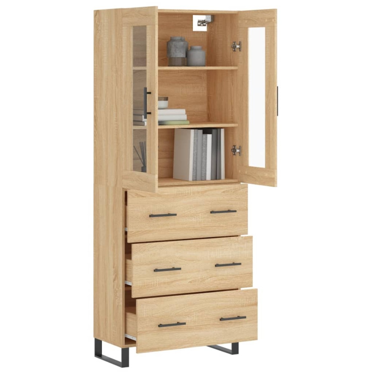 vidaXL Ντουλάπι Sonoma δρυς 69,5 x 34 x 180 εκ. από Επεξεργασμένο Ξύλο