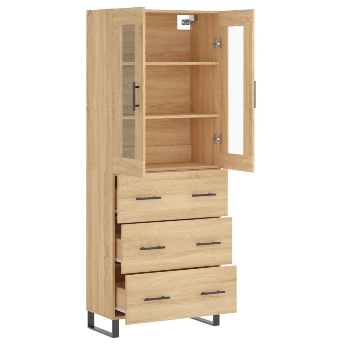 vidaXL Ντουλάπι Sonoma δρυς 69,5 x 34 x 180 εκ. από Επεξεργασμένο Ξύλο