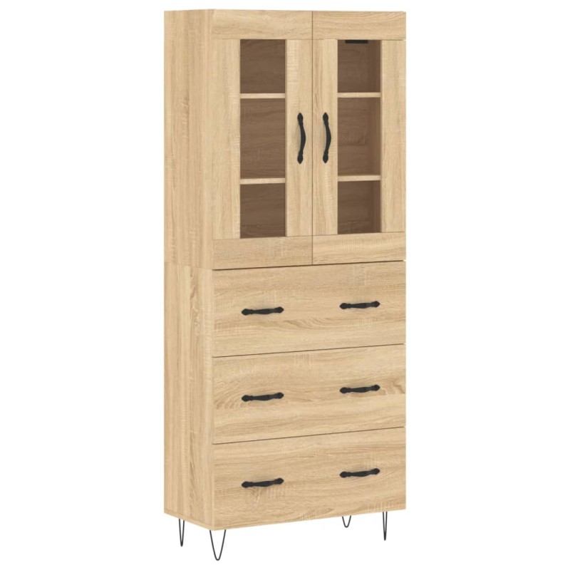 vidaXL Ντουλάπι Sonoma δρυς 69,5 x 34 x 180 εκ. από Επεξεργασμένο Ξύλο