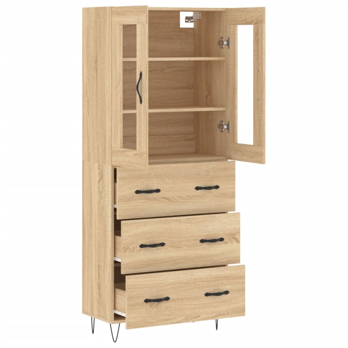 vidaXL Ντουλάπι Sonoma δρυς 69,5 x 34 x 180 εκ. από Επεξεργασμένο Ξύλο