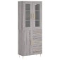 vidaXL Ντουλάπι Γκρι Sonoma 69,5 x 34 x 180 εκ. Επεξεργασμένο Ξύλο
