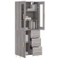 vidaXL Ντουλάπι Γκρι Sonoma 69,5 x 34 x 180 εκ. Επεξεργασμένο Ξύλο