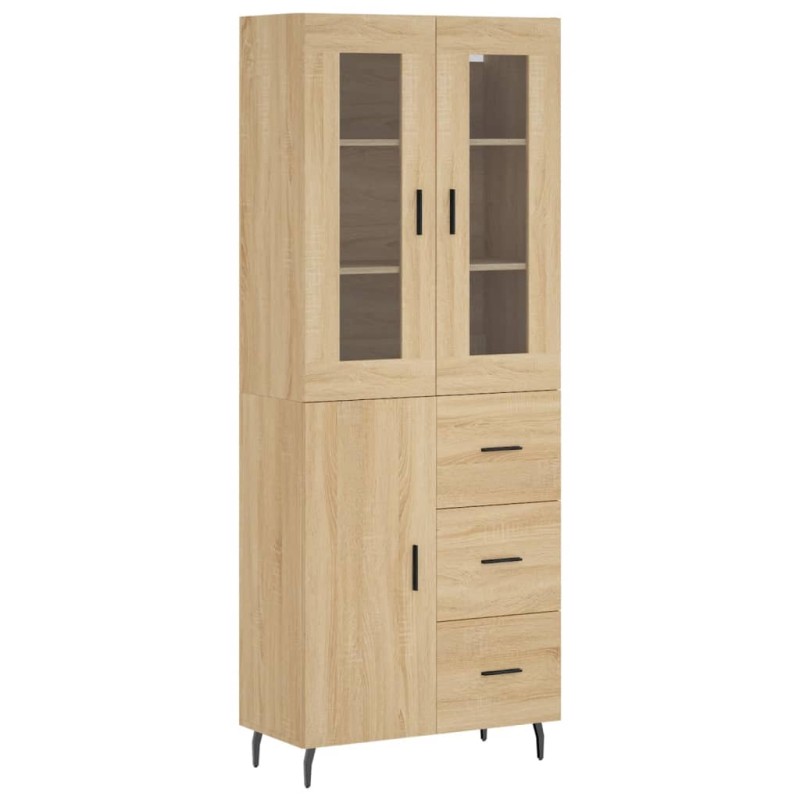 vidaXL Ντουλάπι Sonoma δρυς 69,5 x 34 x 180 εκ. από Επεξεργασμένο Ξύλο