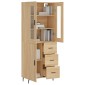 vidaXL Ντουλάπι Sonoma δρυς 69,5 x 34 x 180 εκ. από Επεξεργασμένο Ξύλο