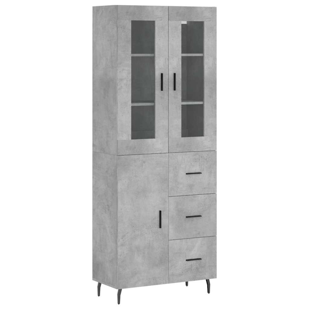 vidaXL Ντουλάπι Γκρι Σκυροδέματος 69,5x34x180 εκ. Επεξεργασμένο Ξύλο