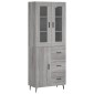 vidaXL Ντουλάπι Γκρι Sonoma 69,5 x 34 x 180 εκ. Επεξεργασμένο Ξύλο