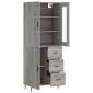 vidaXL Ντουλάπι Γκρι Sonoma 69,5 x 34 x 180 εκ. Επεξεργασμένο Ξύλο