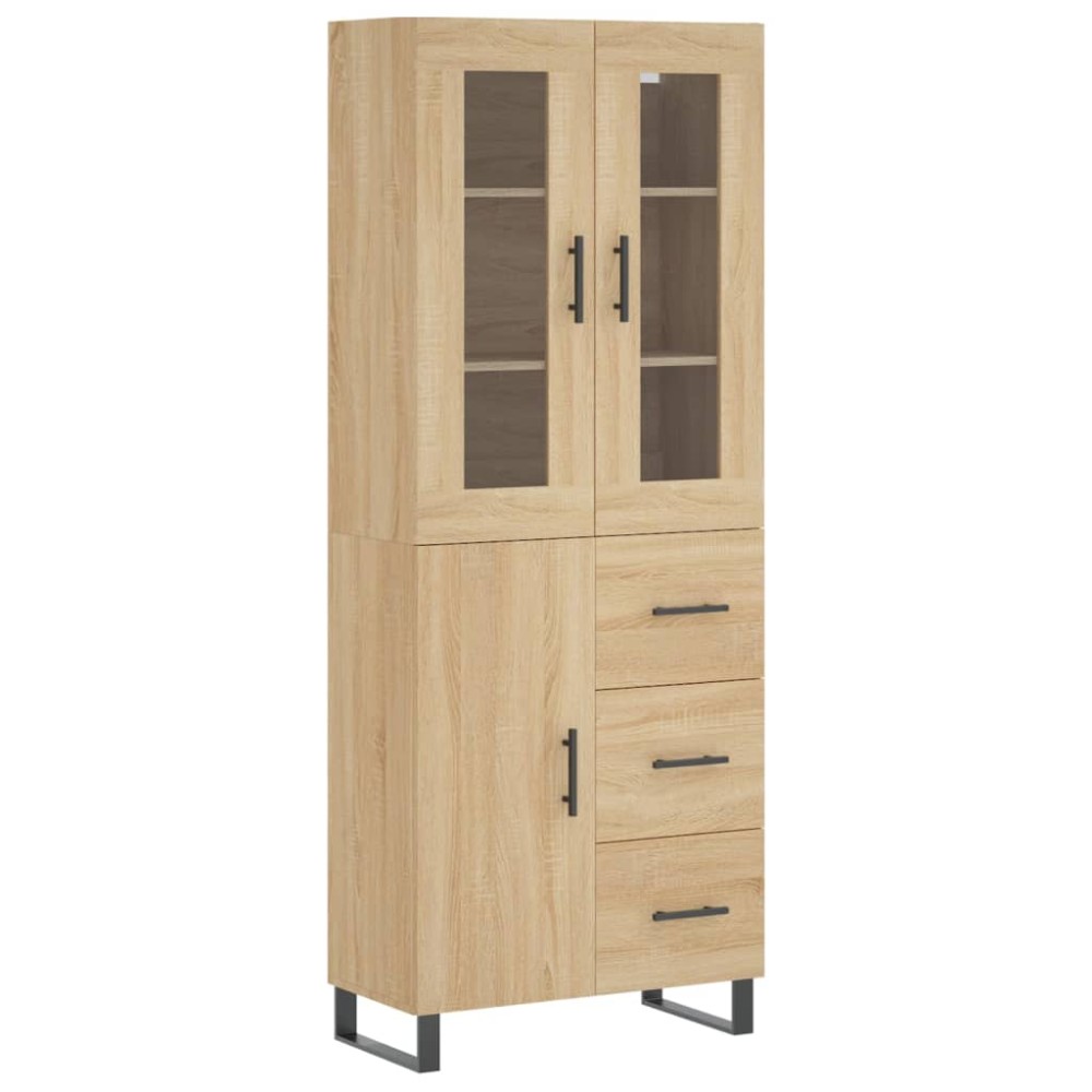 vidaXL Ντουλάπι Sonoma δρυς 69,5 x 34 x 180 εκ. από Επεξεργασμένο Ξύλο