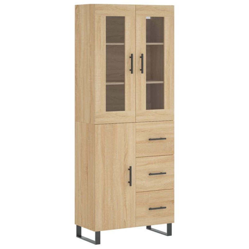 vidaXL Ντουλάπι Sonoma δρυς 69,5 x 34 x 180 εκ. από Επεξεργασμένο Ξύλο