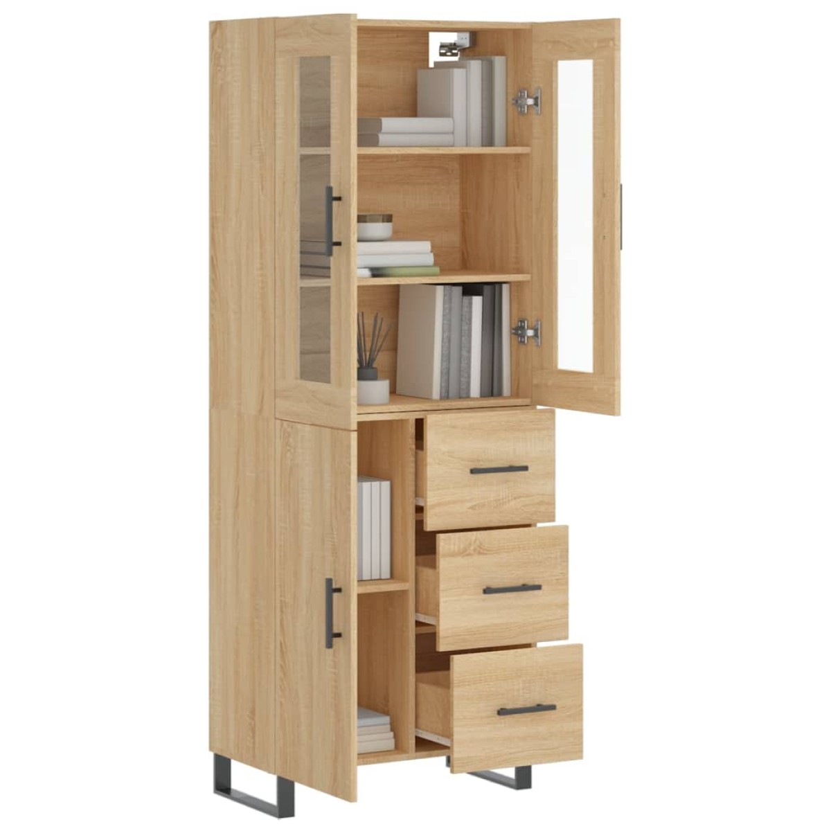 vidaXL Ντουλάπι Sonoma δρυς 69,5 x 34 x 180 εκ. από Επεξεργασμένο Ξύλο