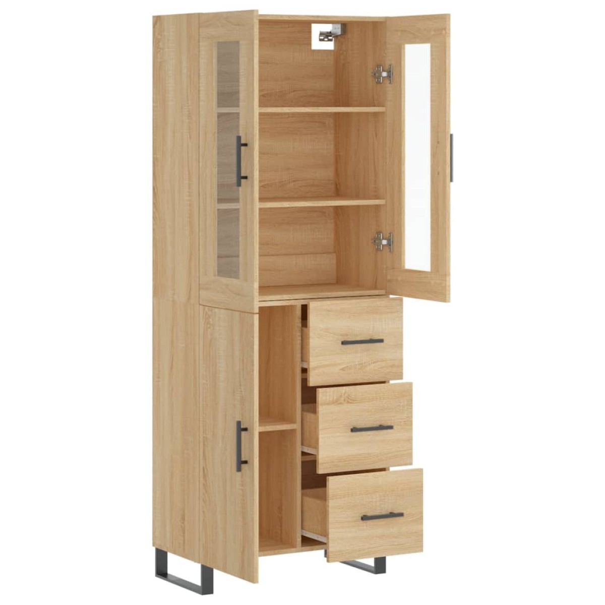 vidaXL Ντουλάπι Sonoma δρυς 69,5 x 34 x 180 εκ. από Επεξεργασμένο Ξύλο