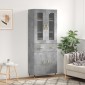 vidaXL Ντουλάπι Γκρι Σκυροδέματος 69,5x34x180 εκ. Επεξεργασμένο Ξύλο