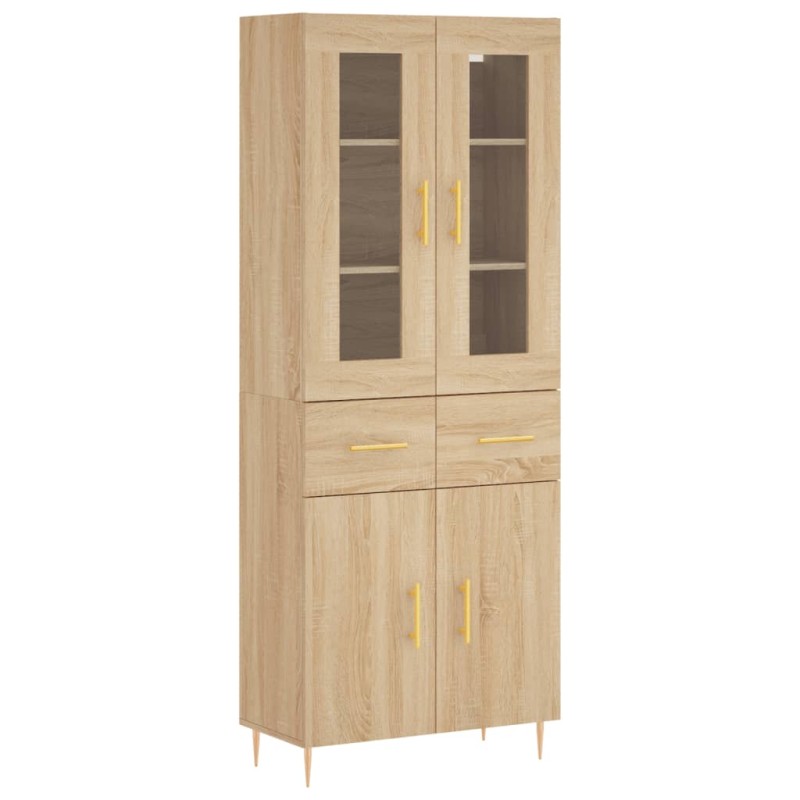 vidaXL Ντουλάπι Sonoma δρυς 69,5 x 34 x 180 εκ. από Επεξεργασμένο Ξύλο