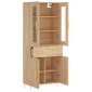 vidaXL Ντουλάπι Sonoma δρυς 69,5 x 34 x 180 εκ. από Επεξεργασμένο Ξύλο