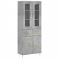 vidaXL Ντουλάπι Γκρι Σκυροδέματος 69,5x34x180 εκ. Επεξεργασμένο Ξύλο