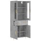 vidaXL Ντουλάπι Γκρι Σκυροδέματος 69,5x34x180 εκ. Επεξεργασμένο Ξύλο