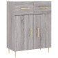 vidaXL Ντουλάπι Γκρι Sonoma 69,5 x 34 x 180 εκ. Επεξεργασμένο Ξύλο