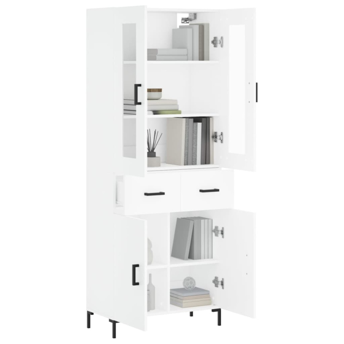 vidaXL Ντουλάπι Λευκό 69,5x34x180 εκ. από Επεξεργασμένο Ξύλο