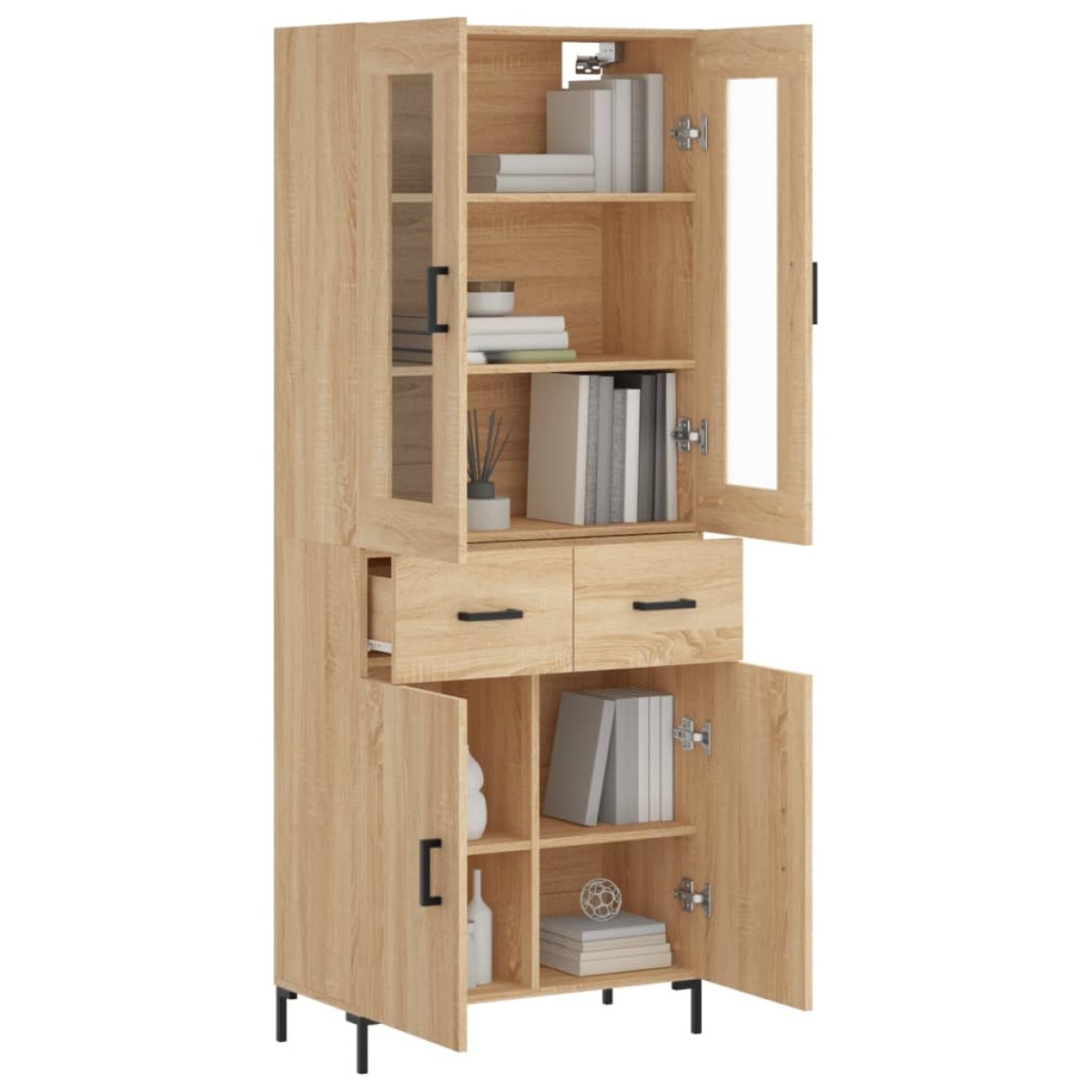 vidaXL Ντουλάπι Sonoma δρυς 69,5 x 34 x 180 εκ. από Επεξεργασμένο Ξύλο