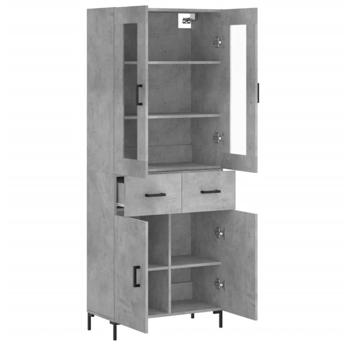vidaXL Ντουλάπι Γκρι Σκυροδέματος 69,5x34x180 εκ. Επεξεργασμένο Ξύλο