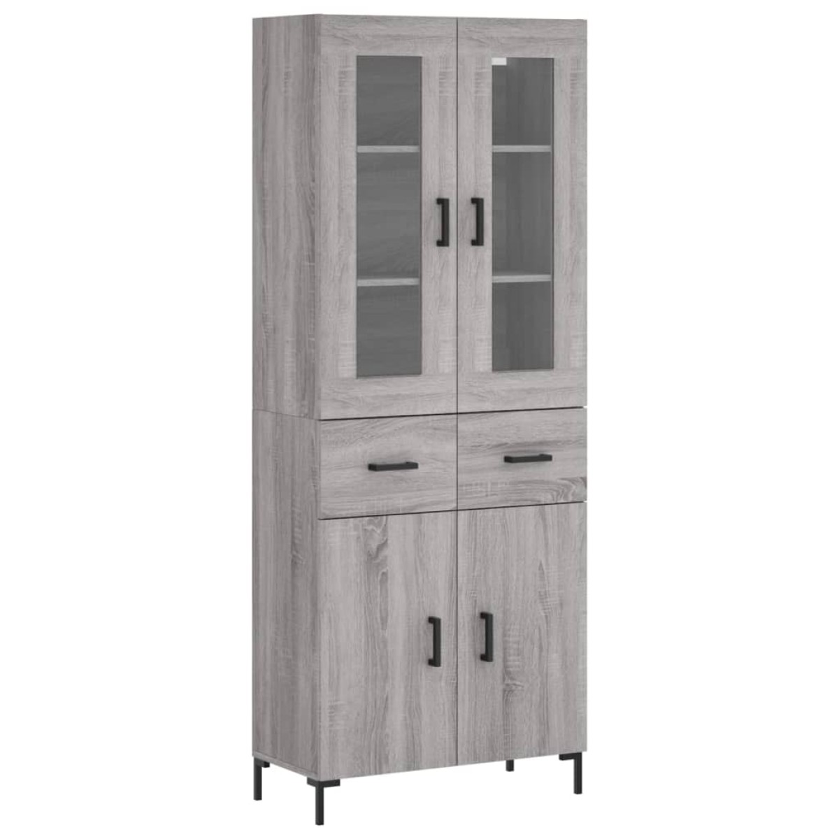 vidaXL Ντουλάπι Γκρι Sonoma 69,5 x 34 x 180 εκ. Επεξεργασμένο Ξύλο