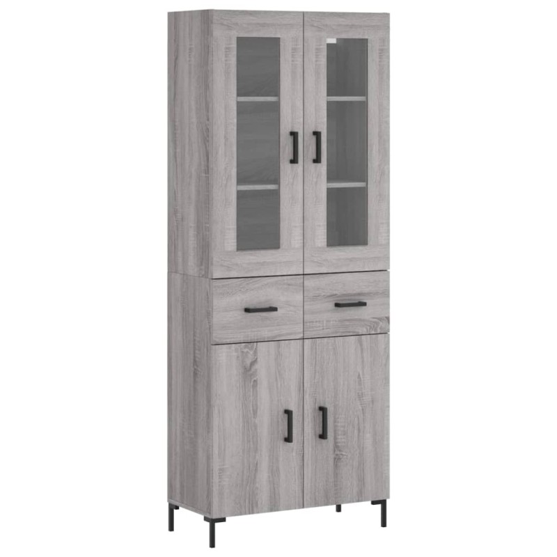 vidaXL Ντουλάπι Γκρι Sonoma 69,5 x 34 x 180 εκ. Επεξεργασμένο Ξύλο
