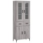 vidaXL Ντουλάπι Γκρι Sonoma 69,5 x 34 x 180 εκ. Επεξεργασμένο Ξύλο