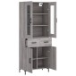 vidaXL Ντουλάπι Γκρι Sonoma 69,5 x 34 x 180 εκ. Επεξεργασμένο Ξύλο