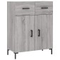 vidaXL Ντουλάπι Γκρι Sonoma 69,5 x 34 x 180 εκ. Επεξεργασμένο Ξύλο