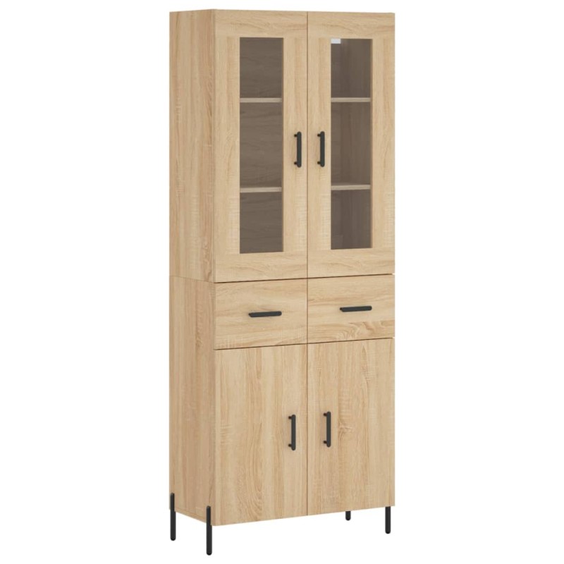 vidaXL Ντουλάπι Sonoma δρυς 69,5 x 34 x 180 εκ. από Επεξεργασμένο Ξύλο