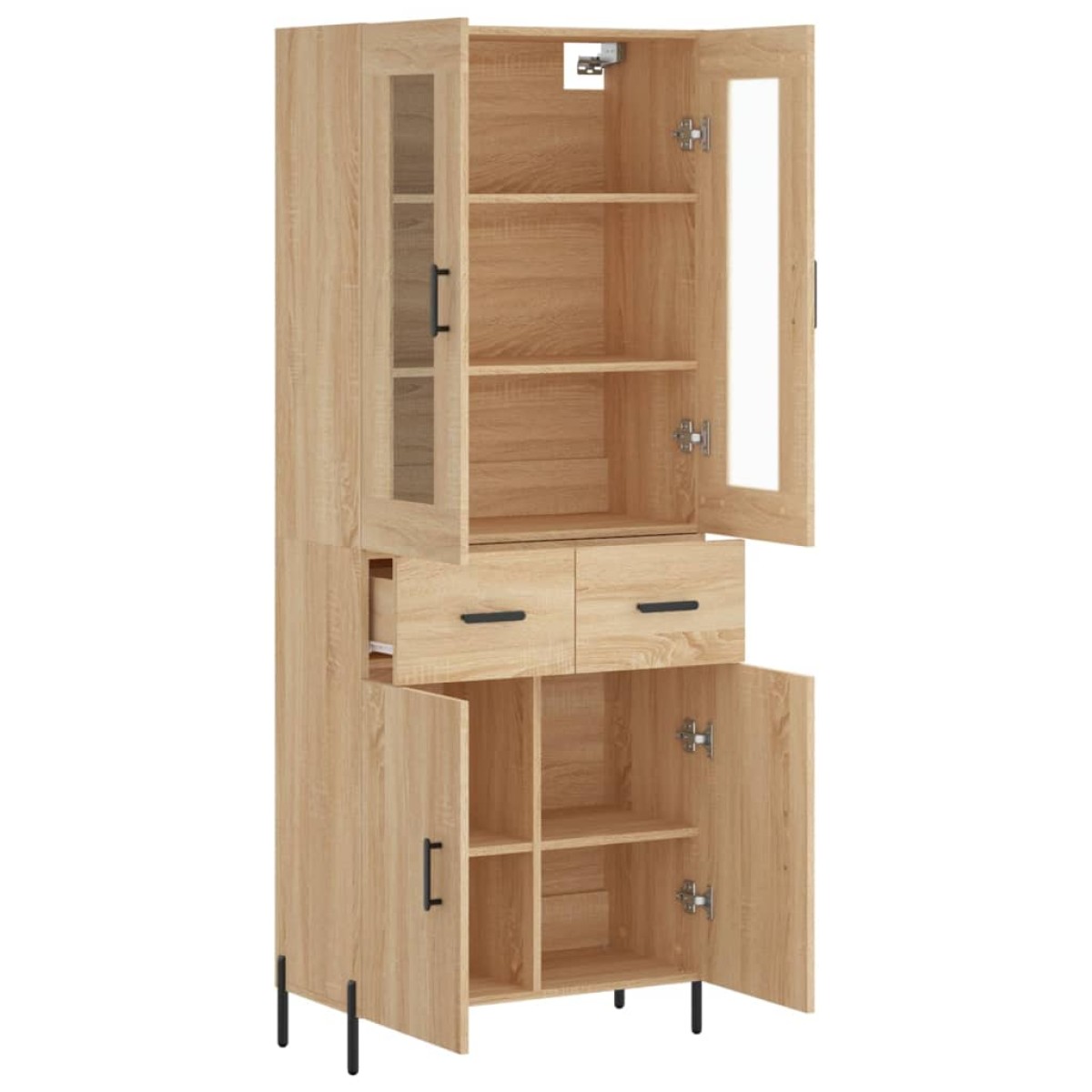 vidaXL Ντουλάπι Sonoma δρυς 69,5 x 34 x 180 εκ. από Επεξεργασμένο Ξύλο