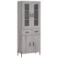 vidaXL Ντουλάπι Γκρι Sonoma 69,5 x 34 x 180 εκ. Επεξεργασμένο Ξύλο