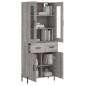 vidaXL Ντουλάπι Γκρι Sonoma 69,5 x 34 x 180 εκ. Επεξεργασμένο Ξύλο