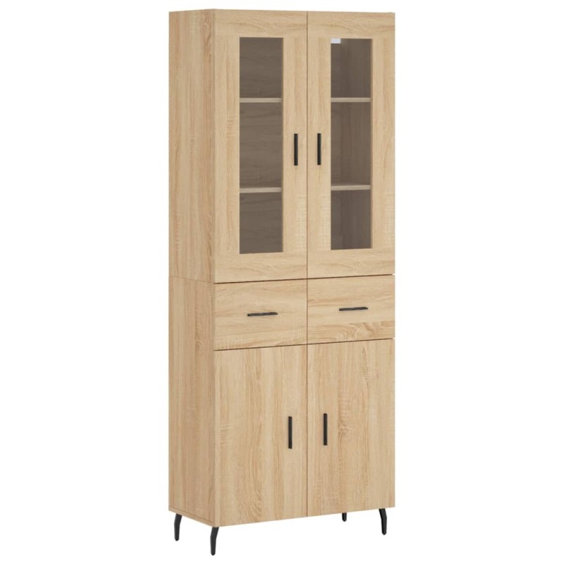vidaXL Ντουλάπι Sonoma δρυς 69,5 x 34 x 180 εκ. από Επεξεργασμένο Ξύλο