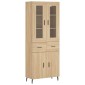 vidaXL Ντουλάπι Sonoma δρυς 69,5 x 34 x 180 εκ. από Επεξεργασμένο Ξύλο