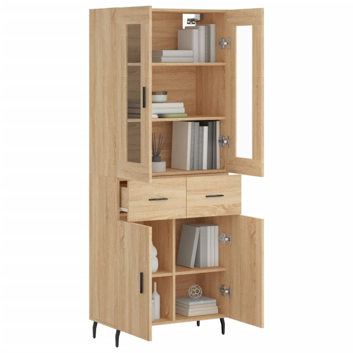 vidaXL Ντουλάπι Sonoma δρυς 69,5 x 34 x 180 εκ. από Επεξεργασμένο Ξύλο