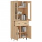 vidaXL Ντουλάπι Sonoma δρυς 69,5 x 34 x 180 εκ. από Επεξεργασμένο Ξύλο