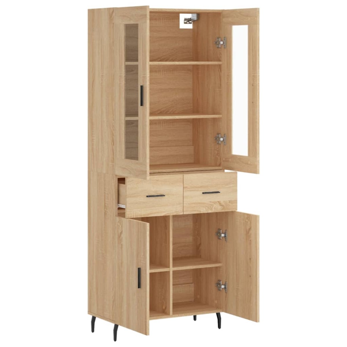vidaXL Ντουλάπι Sonoma δρυς 69,5 x 34 x 180 εκ. από Επεξεργασμένο Ξύλο