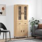 vidaXL Ντουλάπι Sonoma δρυς 69,5 x 34 x 180 εκ. από Επεξεργασμένο Ξύλο