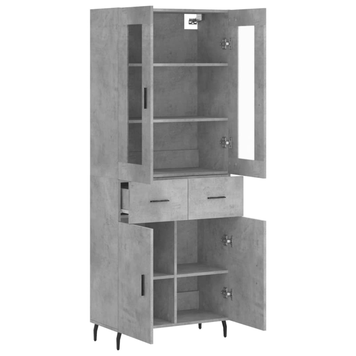 vidaXL Ντουλάπι Γκρι Σκυροδέματος 69,5x34x180 εκ. Επεξεργασμένο Ξύλο