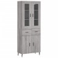 vidaXL Ντουλάπι Γκρι Sonoma 69,5 x 34 x 180 εκ. Επεξεργασμένο Ξύλο