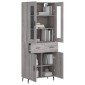 vidaXL Ντουλάπι Γκρι Sonoma 69,5 x 34 x 180 εκ. Επεξεργασμένο Ξύλο