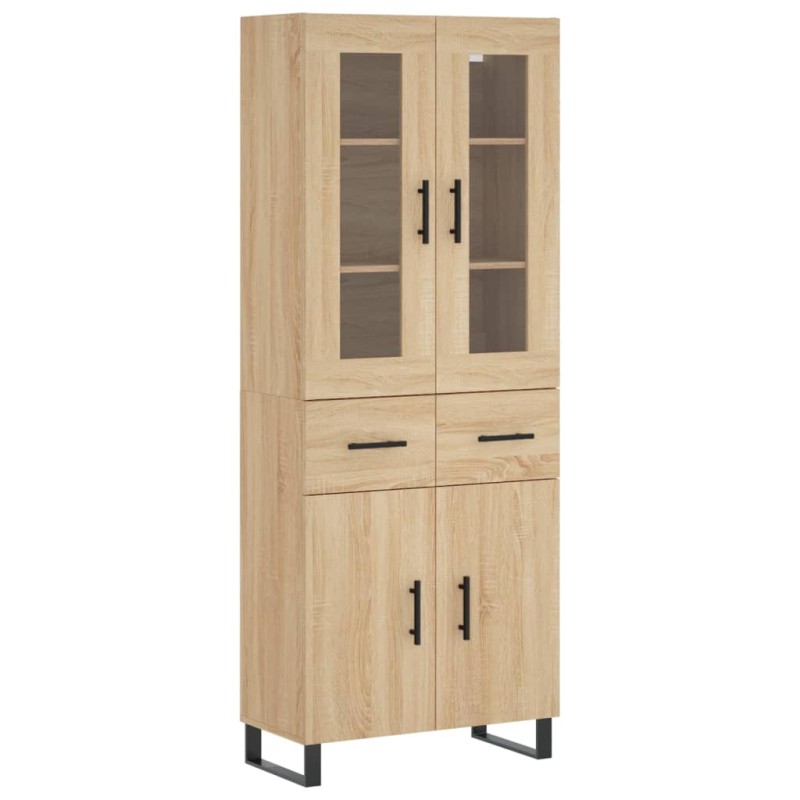 vidaXL Ντουλάπι Sonoma δρυς 69,5 x 34 x 180 εκ. από Επεξεργασμένο Ξύλο