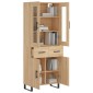 vidaXL Ντουλάπι Sonoma δρυς 69,5 x 34 x 180 εκ. από Επεξεργασμένο Ξύλο