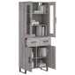 vidaXL Ντουλάπι Γκρι Sonoma 69,5 x 34 x 180 εκ. Επεξεργασμένο Ξύλο