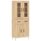 vidaXL Ντουλάπι Sonoma δρυς 69,5 x 34 x 180 εκ. από Επεξεργασμένο Ξύλο