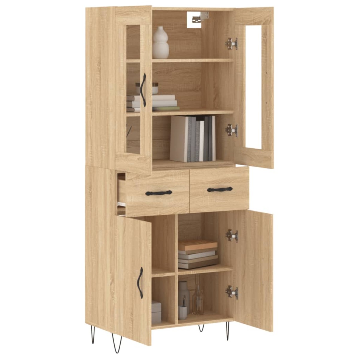 vidaXL Ντουλάπι Sonoma δρυς 69,5 x 34 x 180 εκ. από Επεξεργασμένο Ξύλο